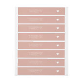 Moderne Herzsendung Liebe Minimal Blush Pink Adres Rundum-Adressaufkleber (Bogen)