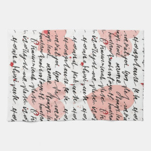 Moderne Herzstruktur mit Schrift Hintergrund (19) Geschirrtuch