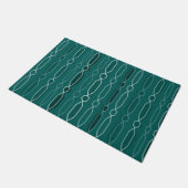 Moderne Hexagon-Säulen Aquamarin Fußmatte (Schrägansicht)