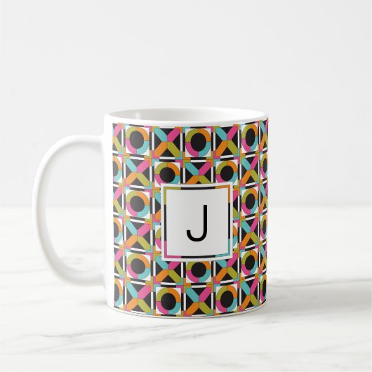 Moderne Hexagon-Steppdecken-Muster-Kaffee-Tasse Kaffeetasse (Links)