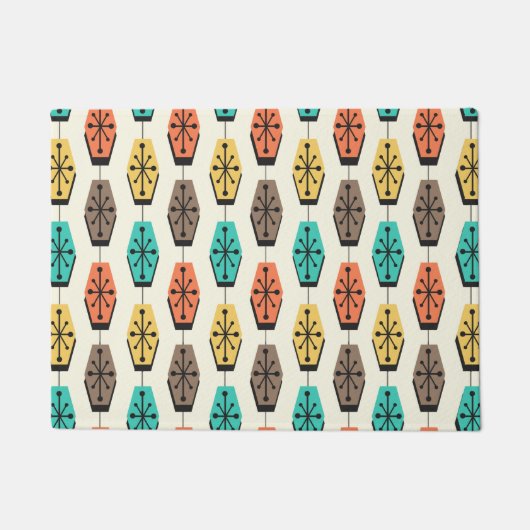 Moderne Hexagons des Mittelalters farbenfroh Fußmatte (Vorderseite)