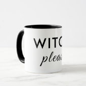 Moderne Hexe Bitte Halloween Tasse - Minimaler Chi (Vorderseite Links)