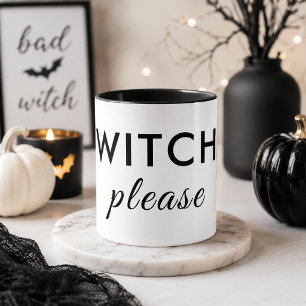 Moderne Hexe Bitte Halloween Tasse - Minimaler Chi