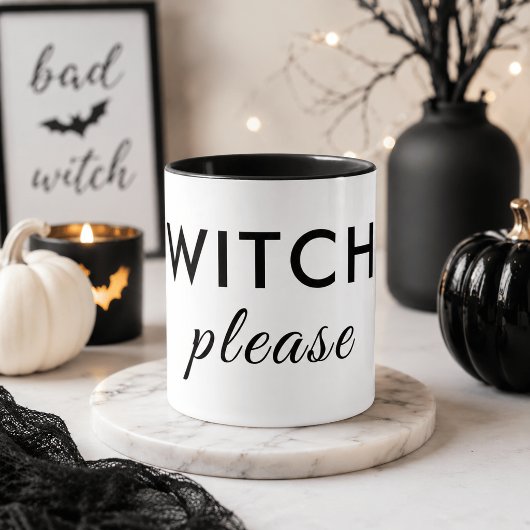Moderne Hexe Bitte Halloween Tasse - Minimaler Chi