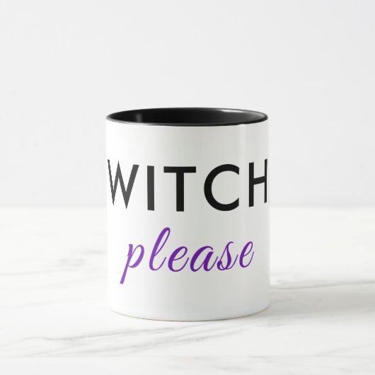 Moderne Hexe Bitte Halloween Tasse - Minimaler Chi (Zentrum)