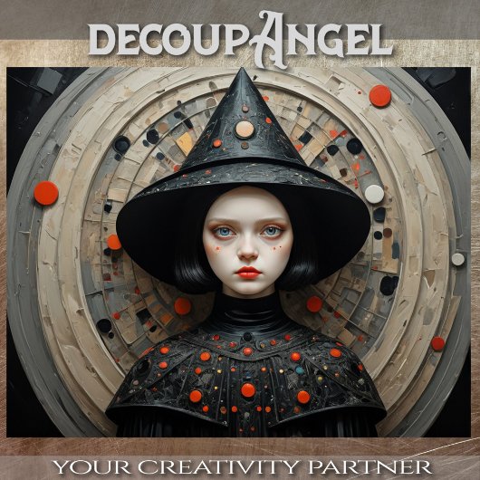 Moderne Hexe: Sylvia - Decoupage - Seidenpapier