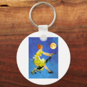 Moderne Hexen fahren ein Vakuum Schlüsselanhänger (Vorderseite)