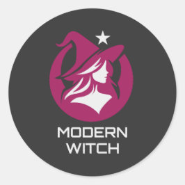 Moderne Hexen-Pagan-Magie Runder Aufkleber