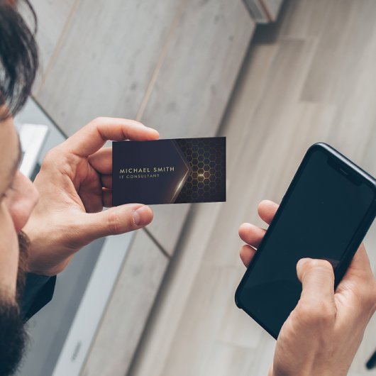 Moderne Hi-Tech Hexagonal Design Business Card Visitenkarte