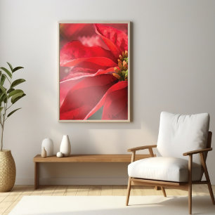 Moderne High-Poly-Poinsettie   Botanische Wandkuns Poster