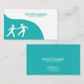 Moderne Hilfe für blaue und weiße soziale Arbeit Visitenkarte (Vorne/Hinten)