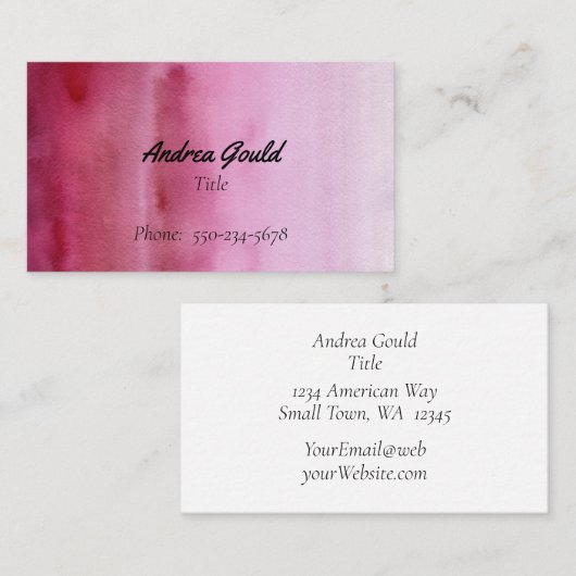 Moderne Himbeere Rosa Visitenkarte (Vorne/Hinten)
