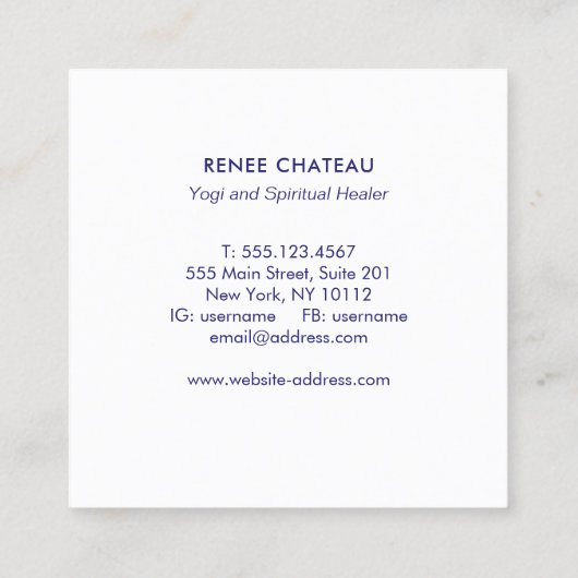 Moderne Himmelsastrologie Quadratische Visitenkarte (Rückseite)