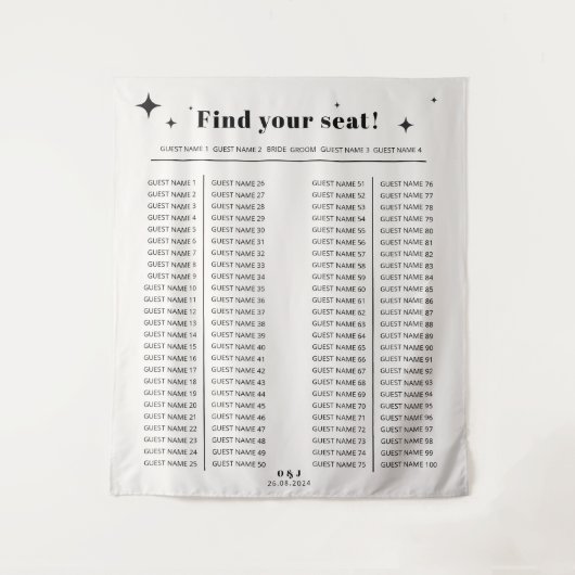 Moderne Himmelsbehängung - Sitzkarte für das Banke Wandteppich (Vorderseite)