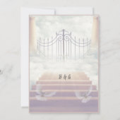 Moderne Himmelstreppe Heilige Trauung Einladung (Rückseite)