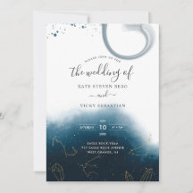 Moderne himmlische Aquarell-Hochzeitseinladung