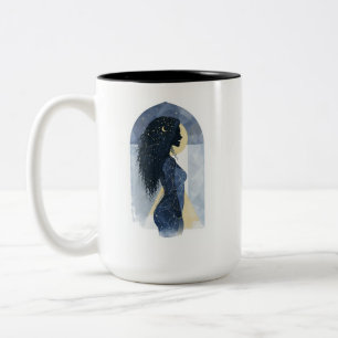 Moderne himmlische Mond-Silhouette-Tasse Zweifarbige Tasse