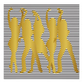 Moderne Hip Hop Dance Girls Schwarz-weiß Poster (Vorderseite)