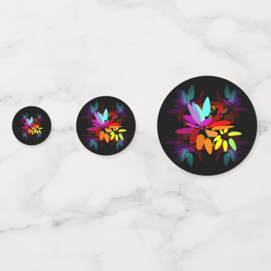 Moderne Hippie Psychedelic Style Rainbow Colors Konfetti (Rückseiten)