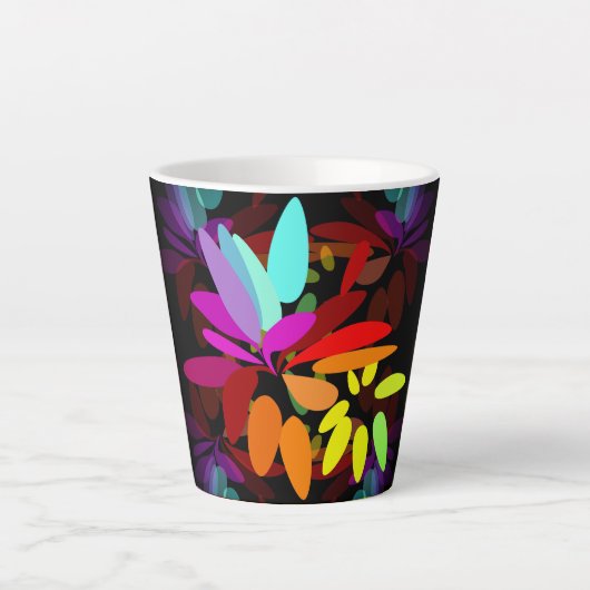 Moderne Hippie Psychedelic Style Rainbow Colors Milchtasse (Vorderseite)
