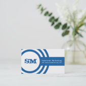 Moderne Hipster Business Card, fett blau Visitenkarte (Stehend Vorderseite)