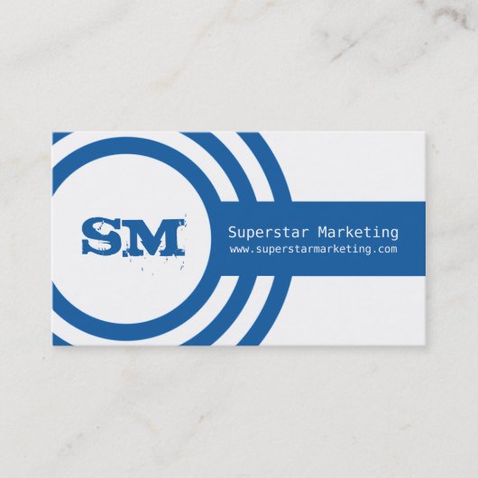 Moderne Hipster Business Card, fett blau Visitenkarte (Vorderseite)