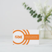 Moderne Hipster Business Card, Orange Visitenkarte (Stehend Vorderseite)