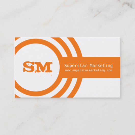 Moderne Hipster Business Card, Orange Visitenkarte (Vorderseite)