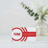 Moderne Hipster Business Card, Rot Visitenkarte (Stehend Vorderseite)