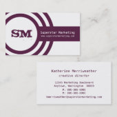 Moderne Hipster Business Card, Violet Visitenkarte (Vorne/Hinten)
