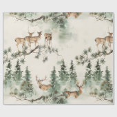 Moderne Hirsche Aquarell Geschenkpapier (Flach)
