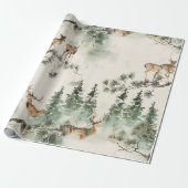 Moderne Hirsche Aquarell Geschenkpapier (Ungerollt)
