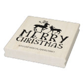 Moderne Hirsche frohe Weihnachten, Familie groß Gummistempel (Stempel)