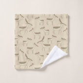 Moderne Hirschillustration Beiges Muster Badetuch Badhandtuch Set (Waschlappen)