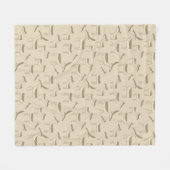 Moderne Hirschillustration Beiges Muster Fleecedecke (Vorderseite (Horizontal))