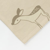 Moderne Hirschillustration Beiges Muster Fleecedecke (Ecke)