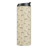 Moderne Hirschillustration Beiges Muster Thermosbecher (Nach links gedreht)