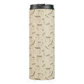 Moderne Hirschillustration Beiges Muster Thermosbecher (Rückseite)