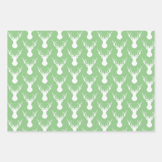 Moderne Hirschkopf-Silhouetten Geschenkpapier Set (Vorderseite 3)