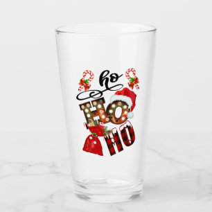 Moderne Ho Ho Ho festliche Weihnachtstypografie Glas