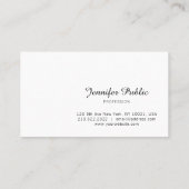 Moderne, hoch entwickelte, handgeschriebene Skript Visitenkarte (Rückseite)