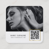 moderne, hoch entwickelte QR-Code-Netzwerk-Foto Quadratische Visitenkarte (Vorderseite)
