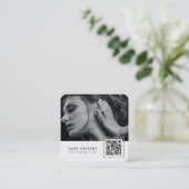 moderne, hoch entwickelte QR-Code-Netzwerk-Foto Quadratische Visitenkarte (Stehend Vorderseite)