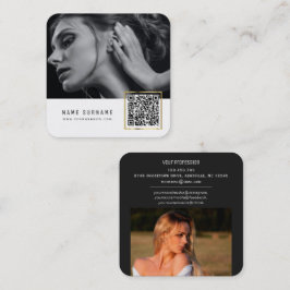 moderne, hoch entwickelte QR-Code-Netzwerk-Foto Quadratische Visitenkarte