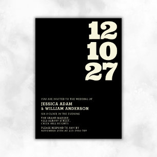 Moderne, hoch entwickelte Schwarz-weiße Typografie Einladung
