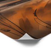 Moderne Hochland-Kuh Aquarellwand-Wandkunst Poster (Ecke)