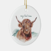 Moderne Hochland Kuh Custom Text Keramik Ornament (Rechts)