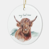 Moderne Hochland Kuh Custom Text Keramik Ornament (Links)