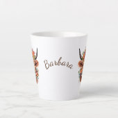 Moderne Hochlandkuh mit Boho-Blume-Design Milchtasse (Vorderseite)
