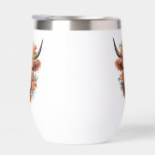 Moderne Hochlandkuh mit Niedlichen Boho-Blume (Rechts)